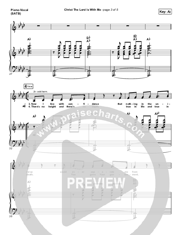 Christ The Lord Is With Me Piano/Vocal Pack (Steffany Gretzinger / Amanda Lindsey Cook / Wonder Grace Gretzinger)