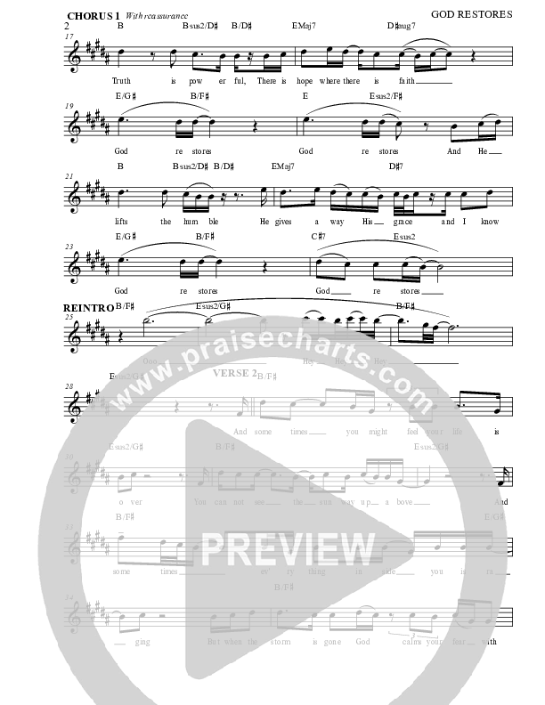 God Restores Lead Sheet (Marcus Gresham)