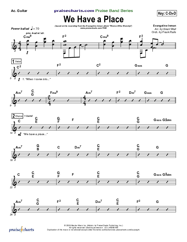 We Have A Place Acoustic Guitar (Evangeline Inman)