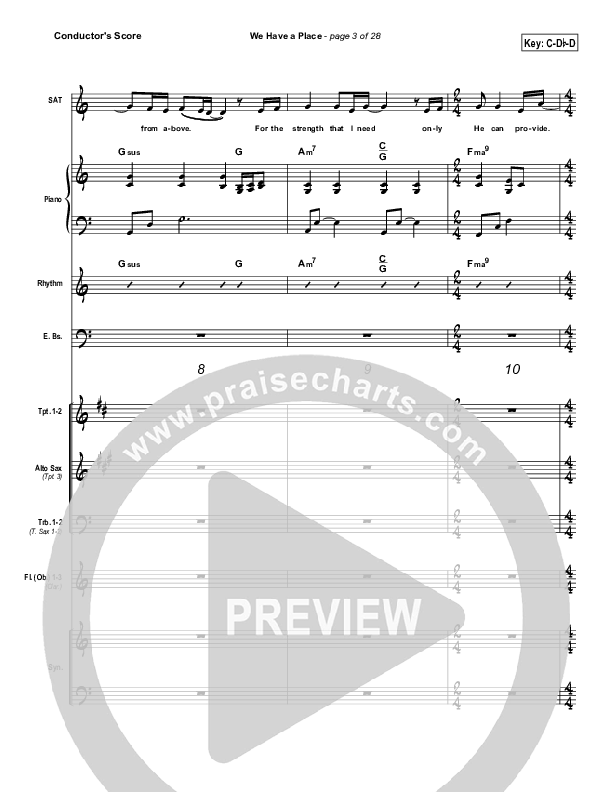 We Have A Place Conductor's Score (Evangeline Inman)