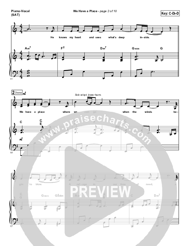 We Have A Place Piano/Vocal (Evangeline Inman)