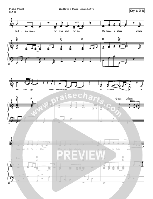 We Have A Place Piano/Vocal (Evangeline Inman)