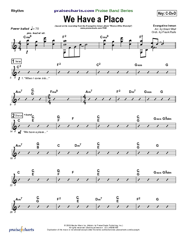 We Have A Place Rhythm Chart (Evangeline Inman)