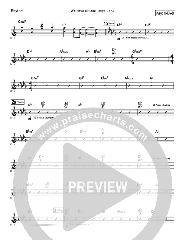 We Have A Place Rhythm Chart (Evangeline Inman)