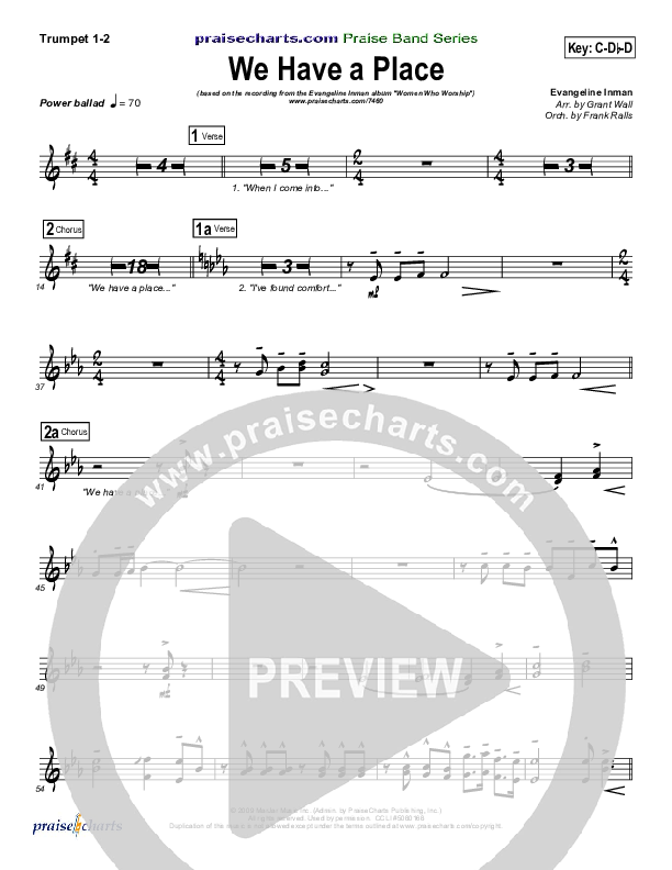 We Have A Place Trumpet 1,2 (Evangeline Inman)