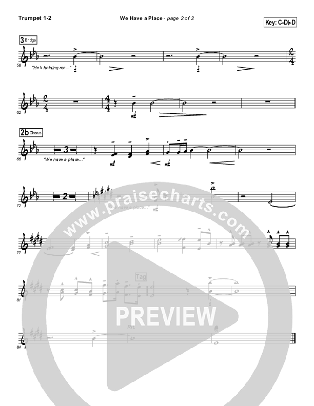 We Have A Place Trumpet 1,2 (Evangeline Inman)