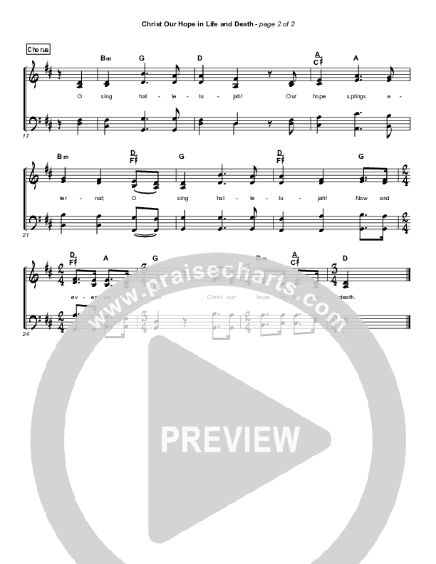 Christ Our Hope In Life And Death (Simplified) Hymn Sheet (Matt Papa / Keith & Kristyn Getty)