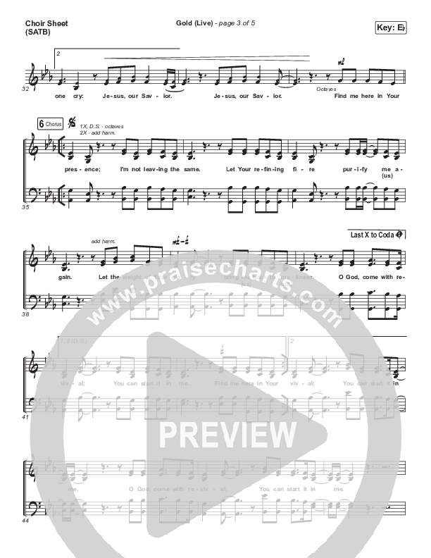 Gold (Live) Choir Vocals (SATB) (Jesus Culture / Bryan & Katie Torwalt)