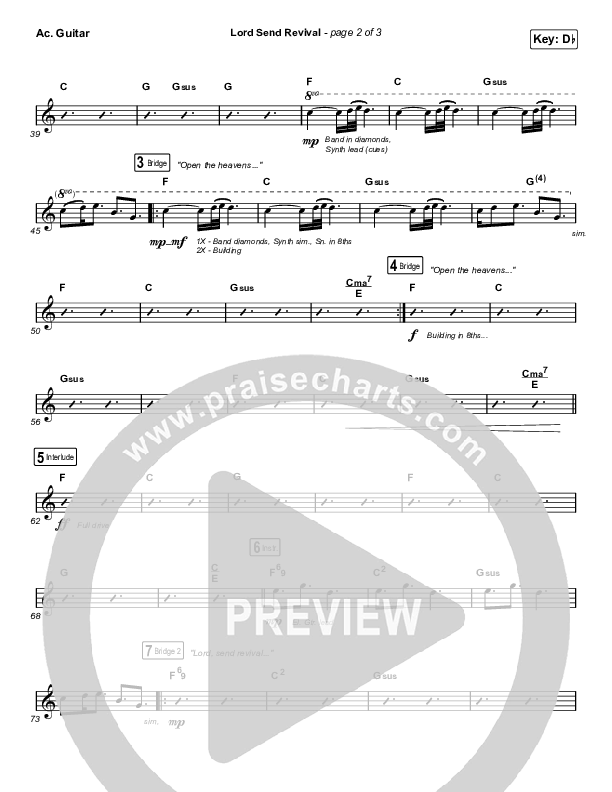 Lord Send Revival (Live) Acoustic Guitar (Hillsong Young & Free)