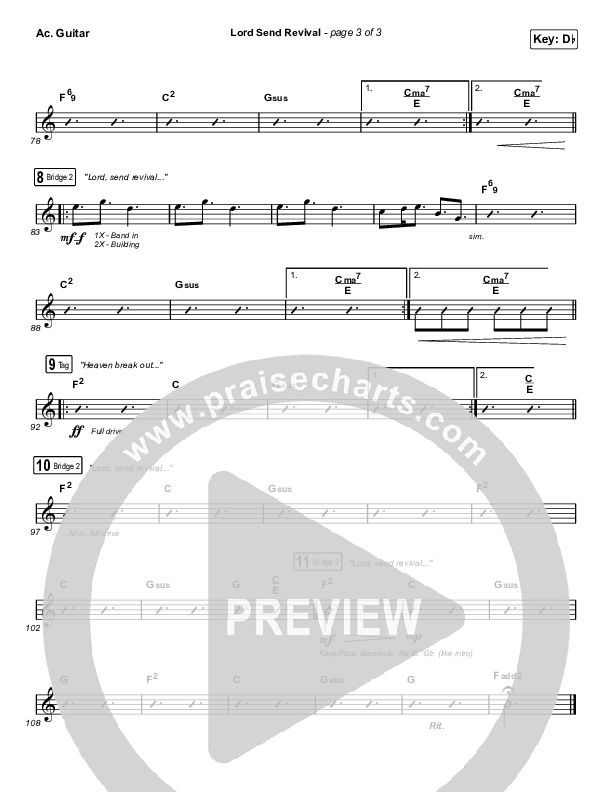 Lord Send Revival (Live) Acoustic Guitar (Hillsong Young & Free)