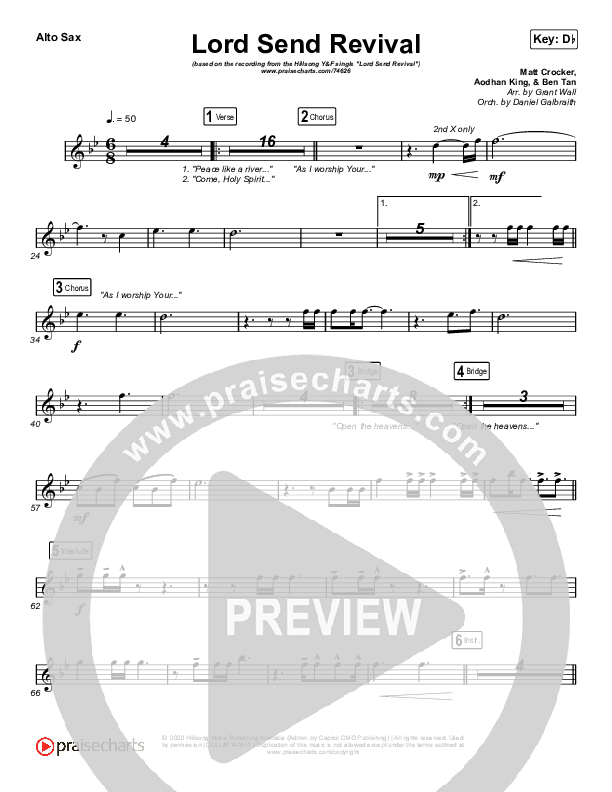 Lord Send Revival (Live) Alto Sax (Hillsong Young & Free)