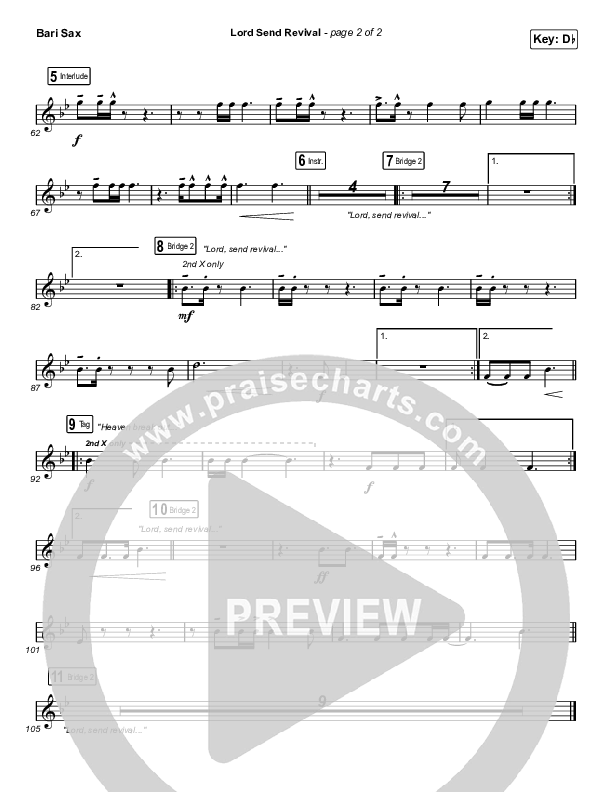 Lord Send Revival (Live) Bari Sax (Hillsong Young & Free)