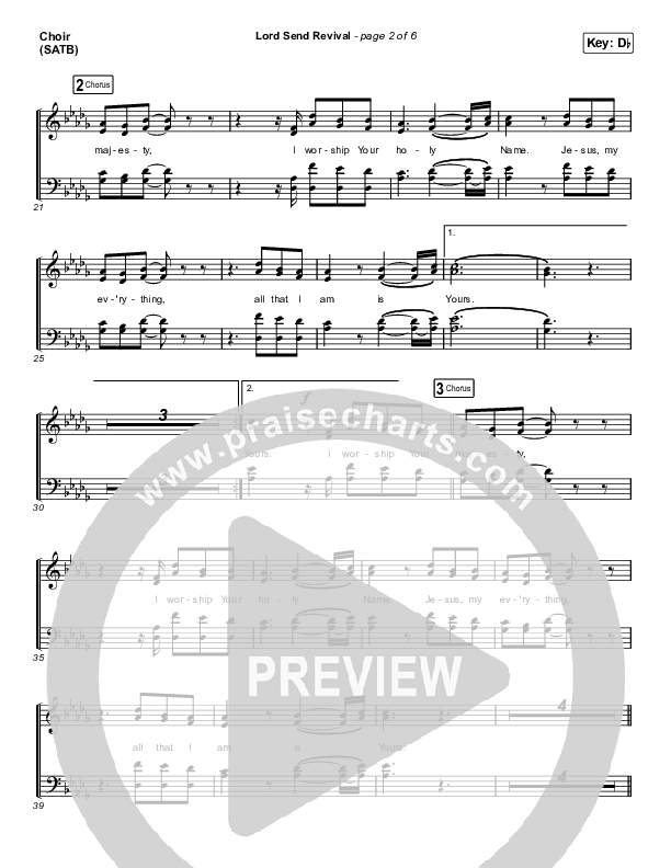 Lord Send Revival (Live) Choir Sheet (SATB) (Hillsong Young & Free)