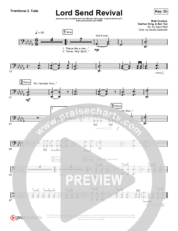 Lord Send Revival (Live) Trombone 3/Tuba (Hillsong Young & Free)