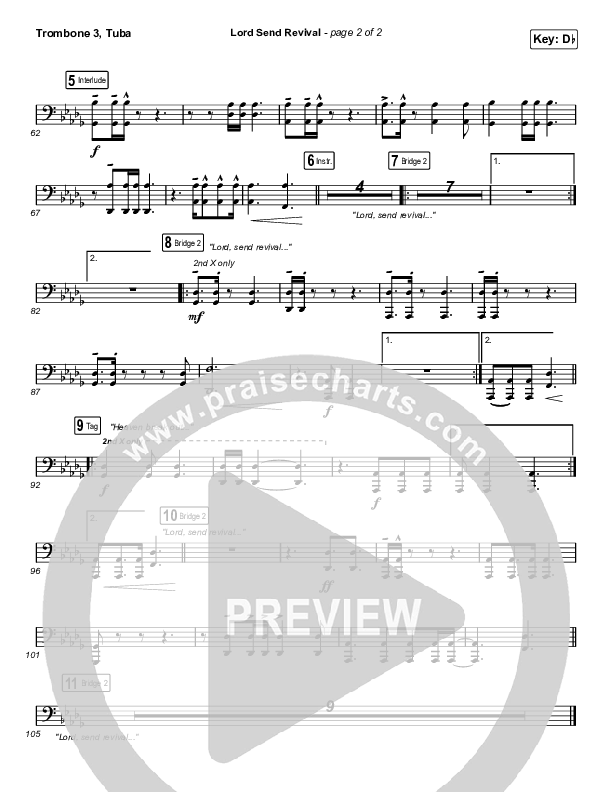 Lord Send Revival (Live) Trombone 3/Tuba (Hillsong Young & Free)