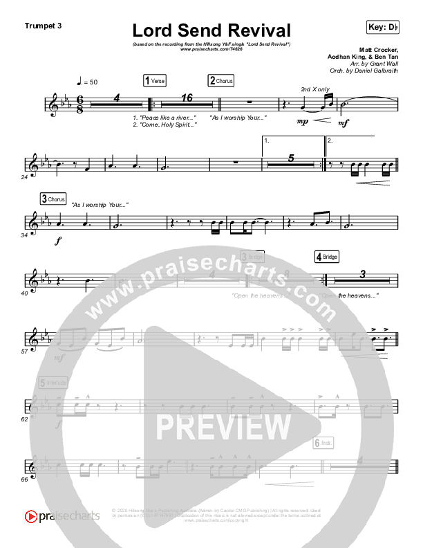 Lord Send Revival (Live) Trumpet 3 (Hillsong Young & Free)