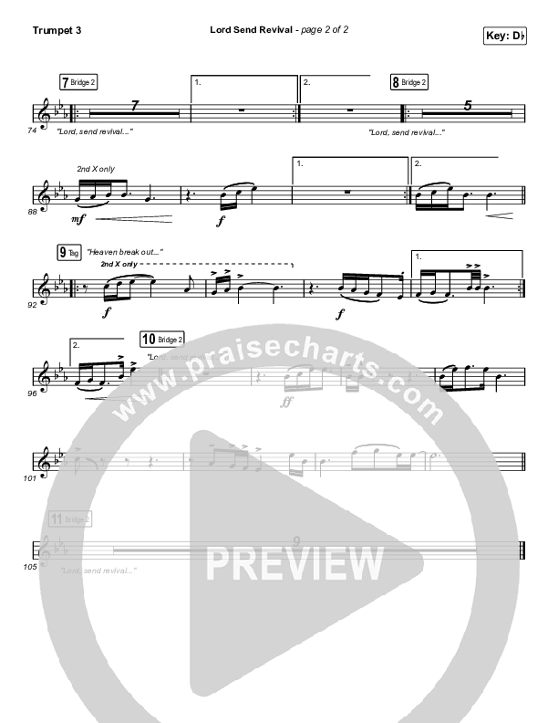 Lord Send Revival (Live) Trumpet 3 (Hillsong Young & Free)