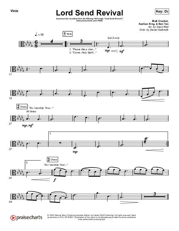 Lord Send Revival (Live) Viola (Hillsong Young & Free)