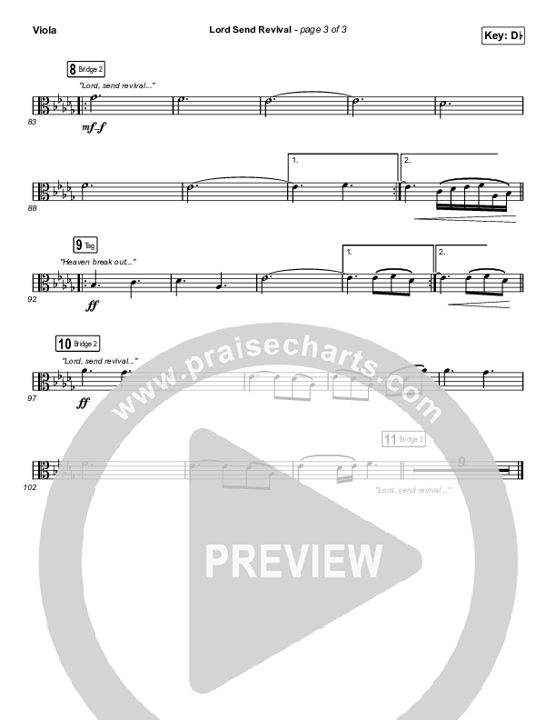 Lord Send Revival (Live) Viola (Hillsong Young & Free)