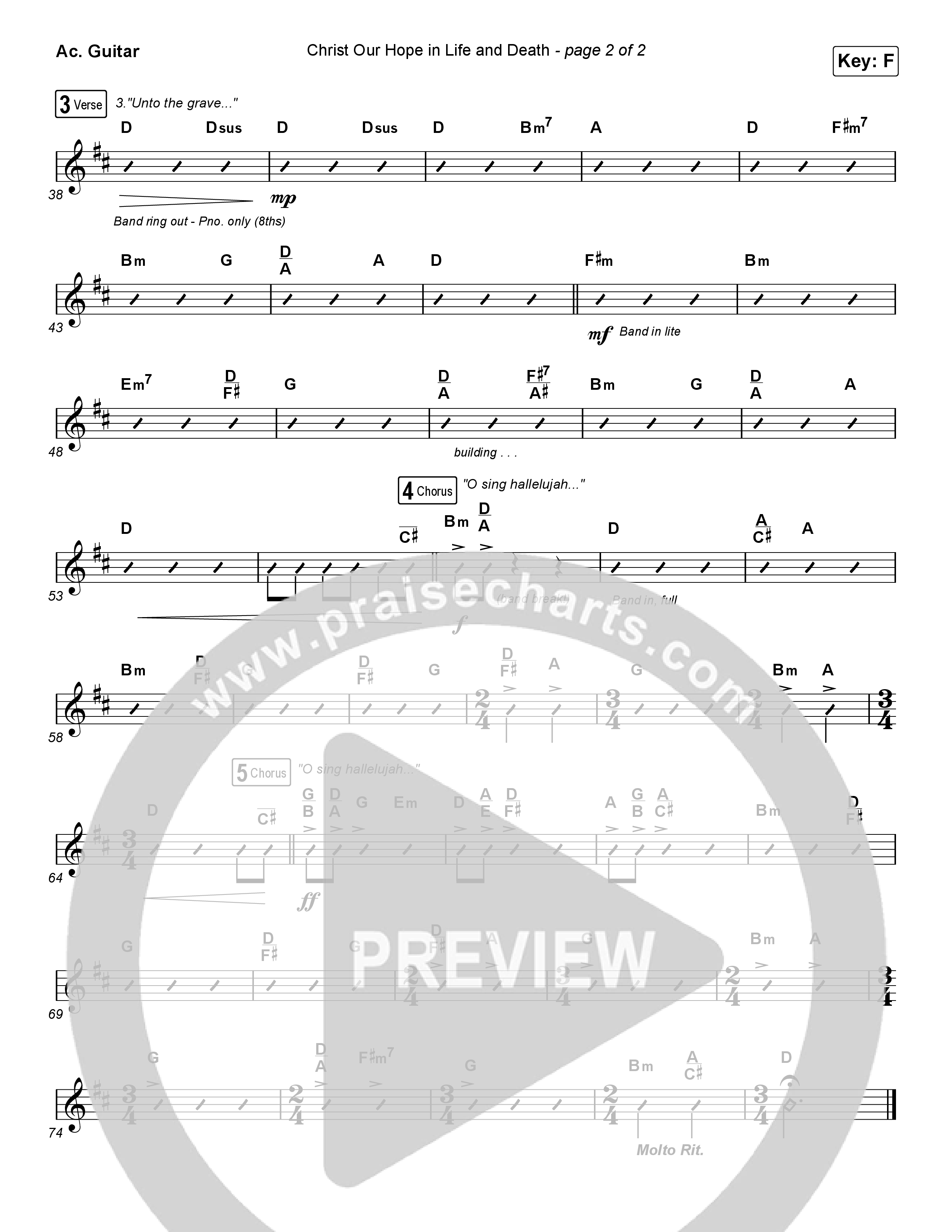 Christ Our Hope In Life And Death (Choral Anthem SATB) Acoustic Guitar (Matt Papa / Keith & Kristyn Getty / Arr. Luke Gambill)