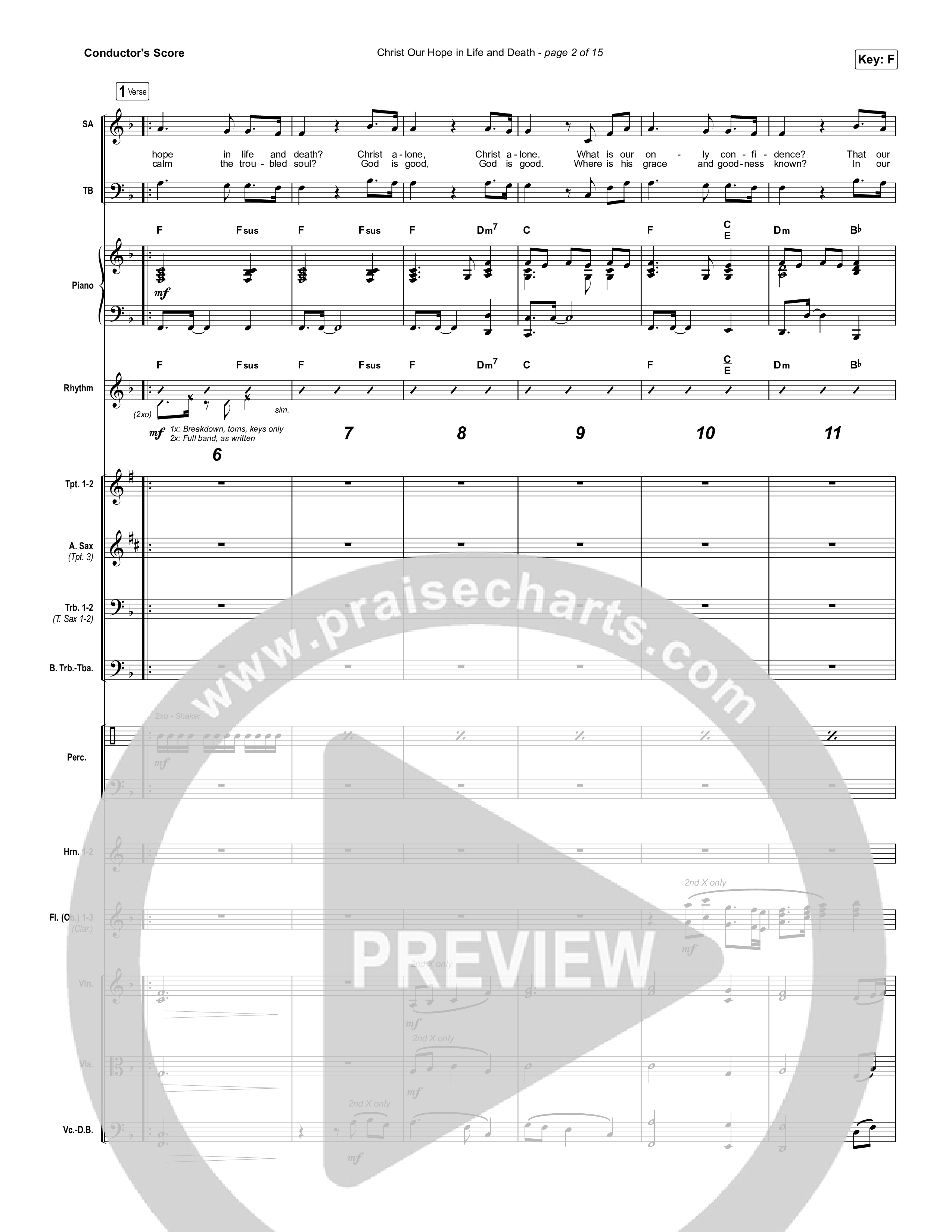 Christ Our Hope In Life And Death (Choral Anthem SATB) Conductor's Score (Matt Papa / Keith & Kristyn Getty / Arr. Luke Gambill)