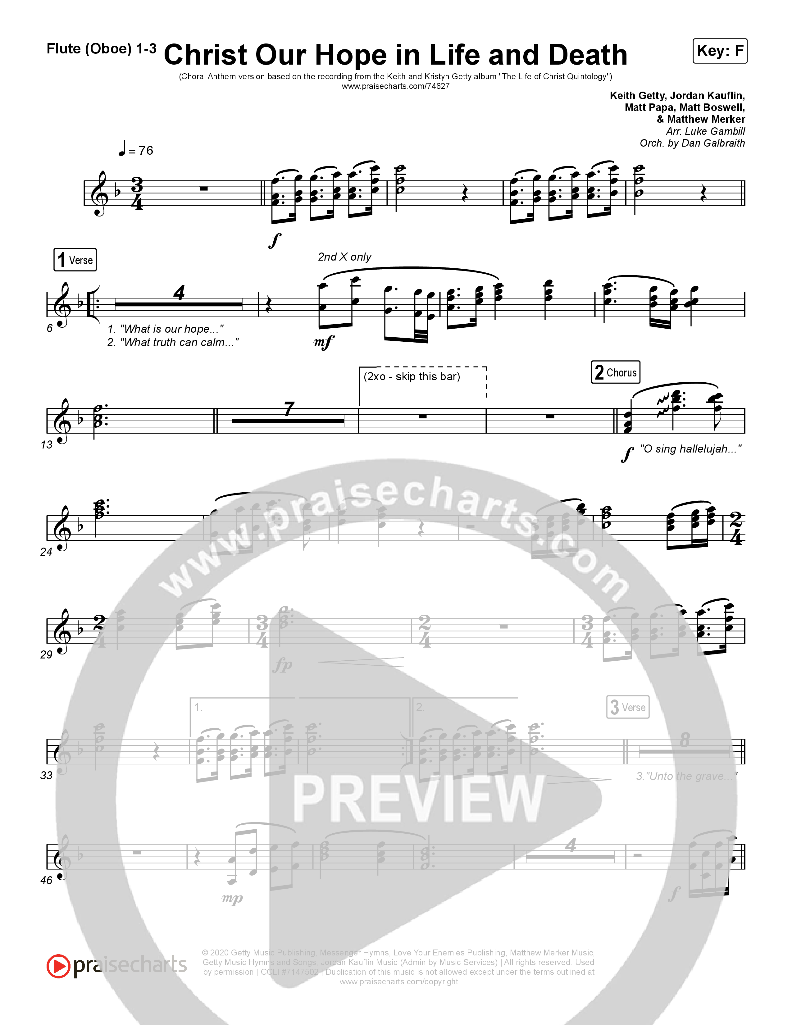 Christ Our Hope In Life And Death (Choral Anthem SATB) Wind Pack (Matt Papa / Keith & Kristyn Getty / Arr. Luke Gambill)