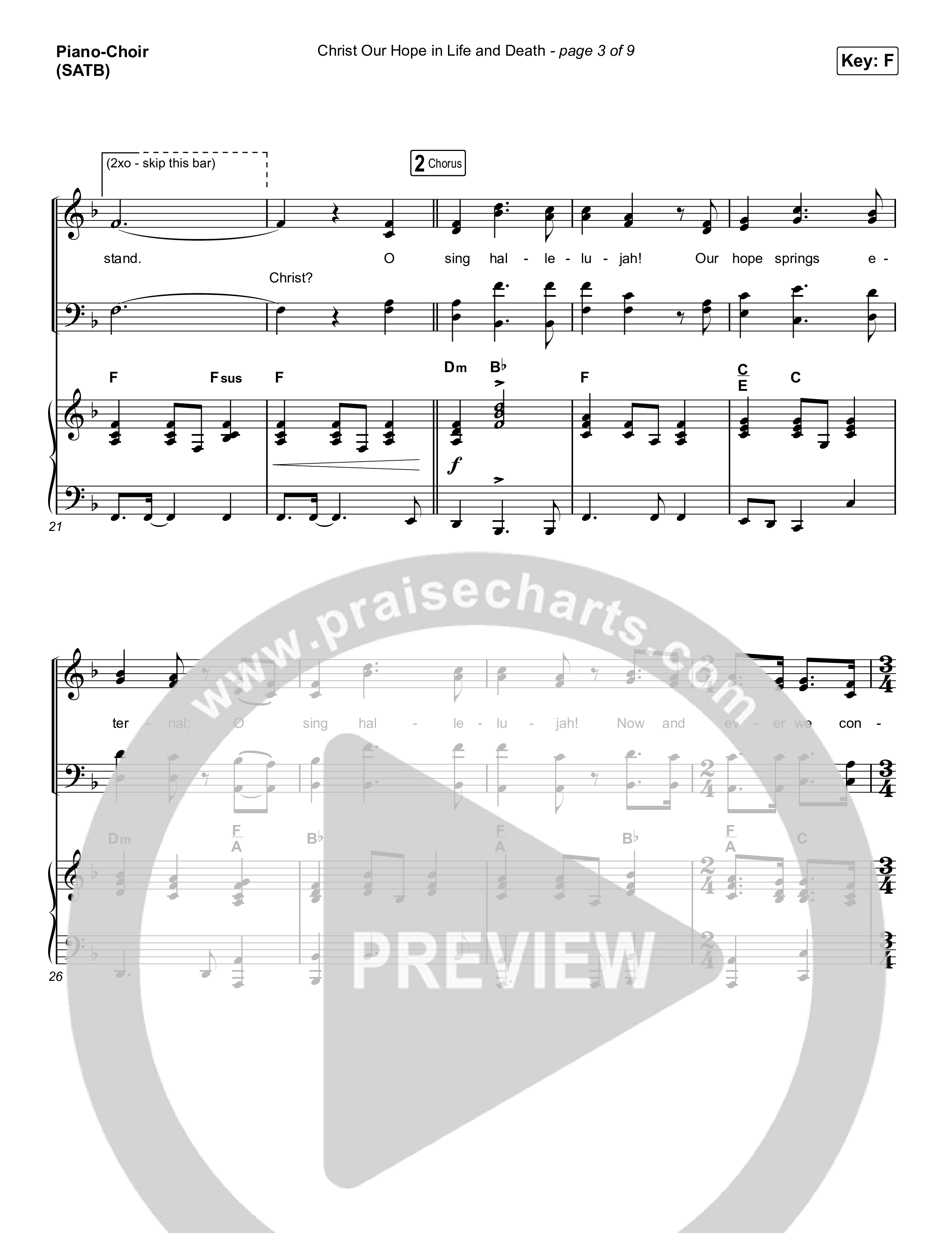 Christ Our Hope In Life And Death (Choral Anthem SATB) Piano/Choir (SATB) (Matt Papa / Keith & Kristyn Getty / Arr. Luke Gambill)