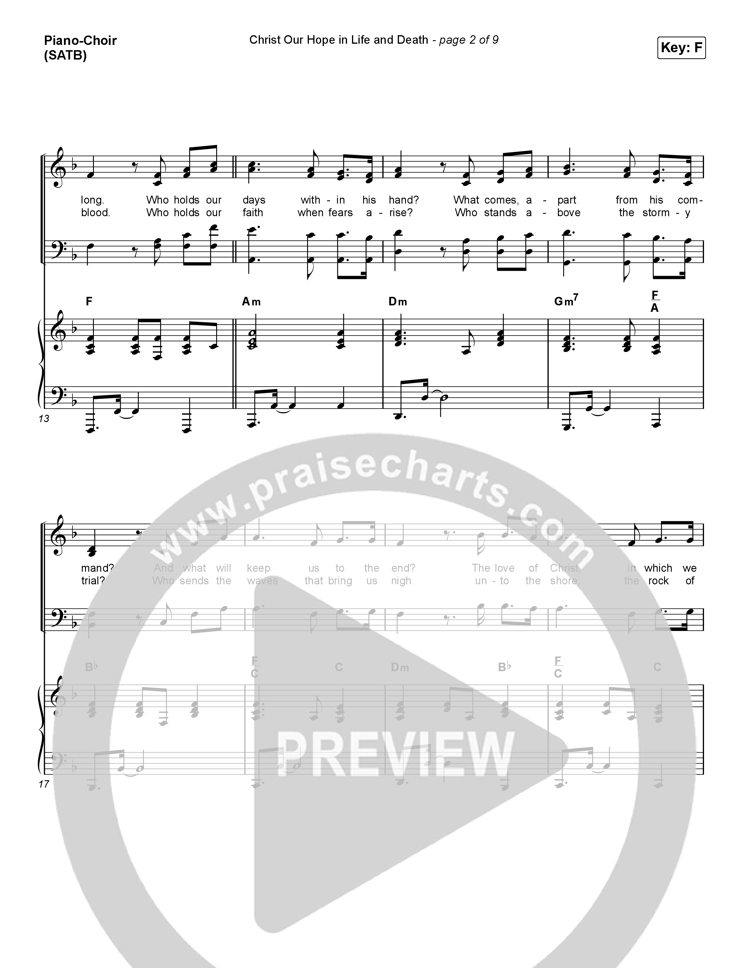 Christ Our Hope In Life And Death (Choral Anthem SATB) Piano Sheet (Matt Papa / Keith & Kristyn Getty / Arr. Luke Gambill)