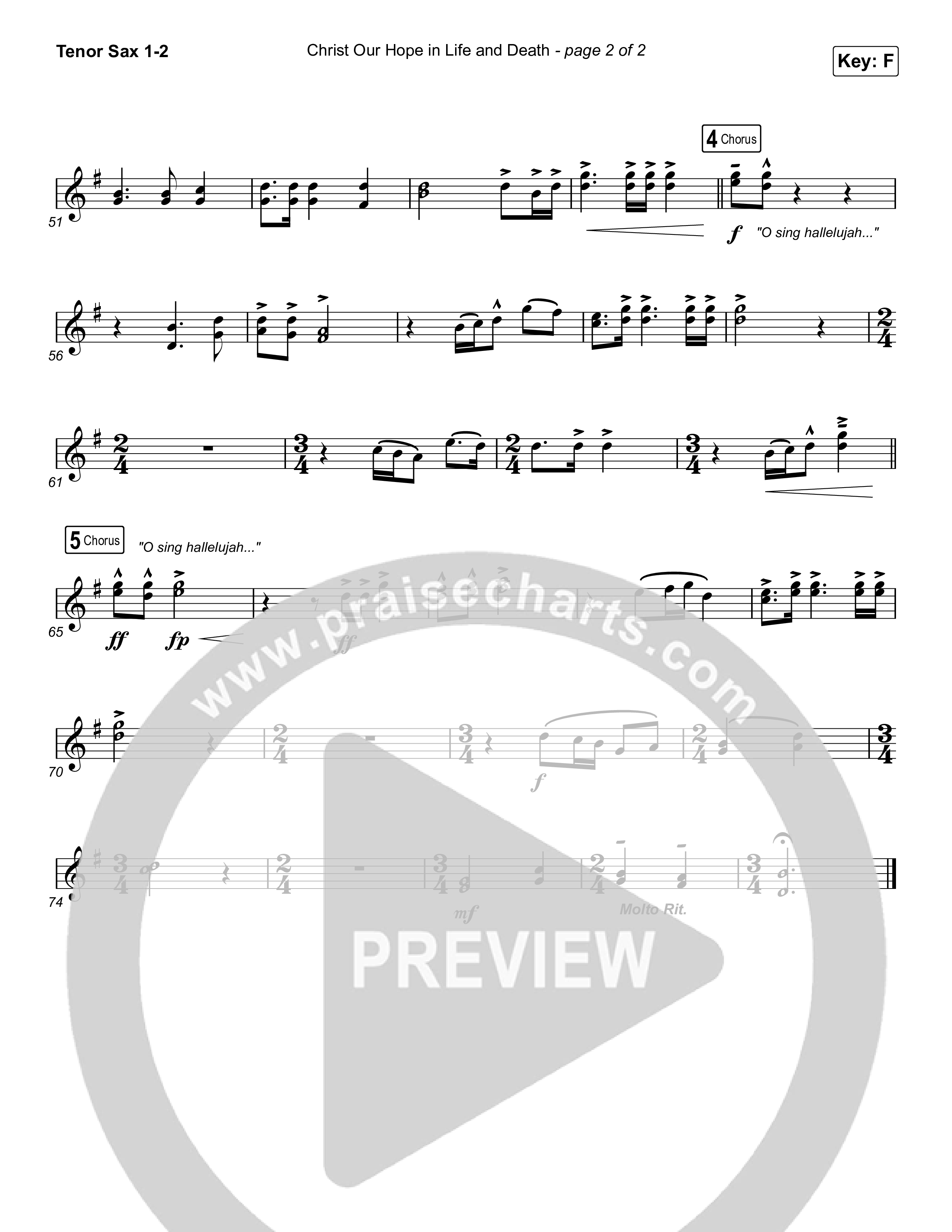 Christ Our Hope In Life And Death (Choral Anthem SATB) Tenor Sax 1,2 (Matt Papa / Keith & Kristyn Getty / Arr. Luke Gambill)