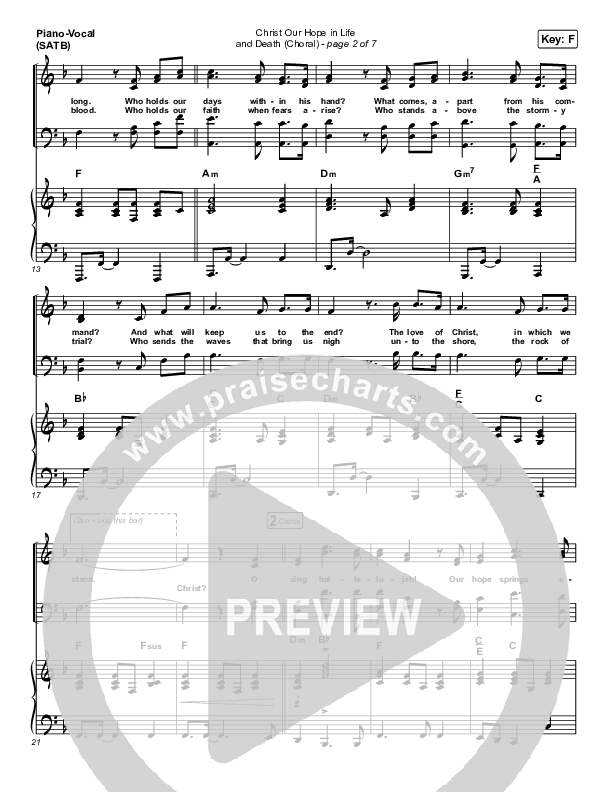 Christ Our Hope In Life And Death (Choral Anthem SATB) Piano/Vocal Pack (Matt Papa / Keith & Kristyn Getty / Arr. Luke Gambill)