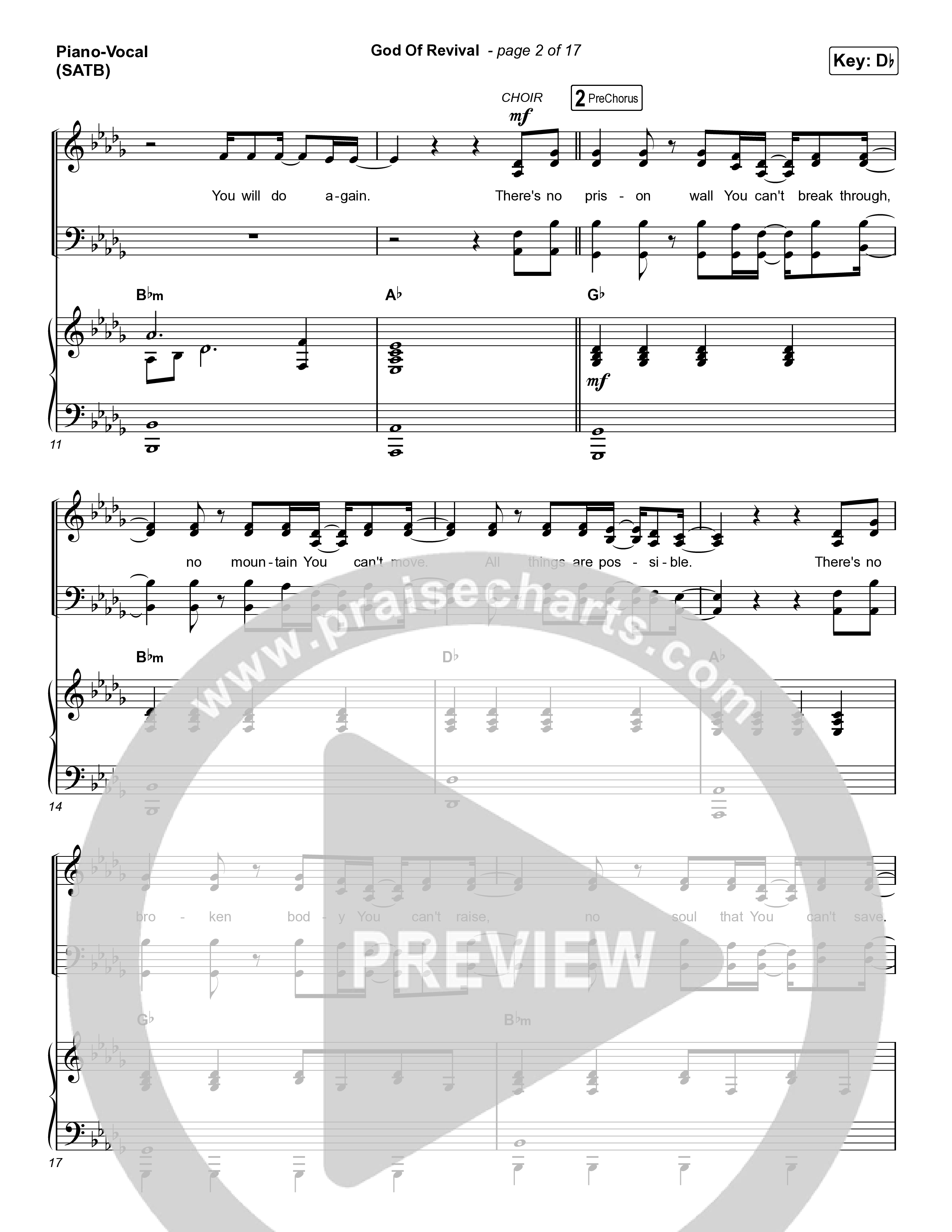 God Of Revival (Choral Anthem SATB) Piano/Vocal Pack (Bethel Music / Arr. Luke Gambill)