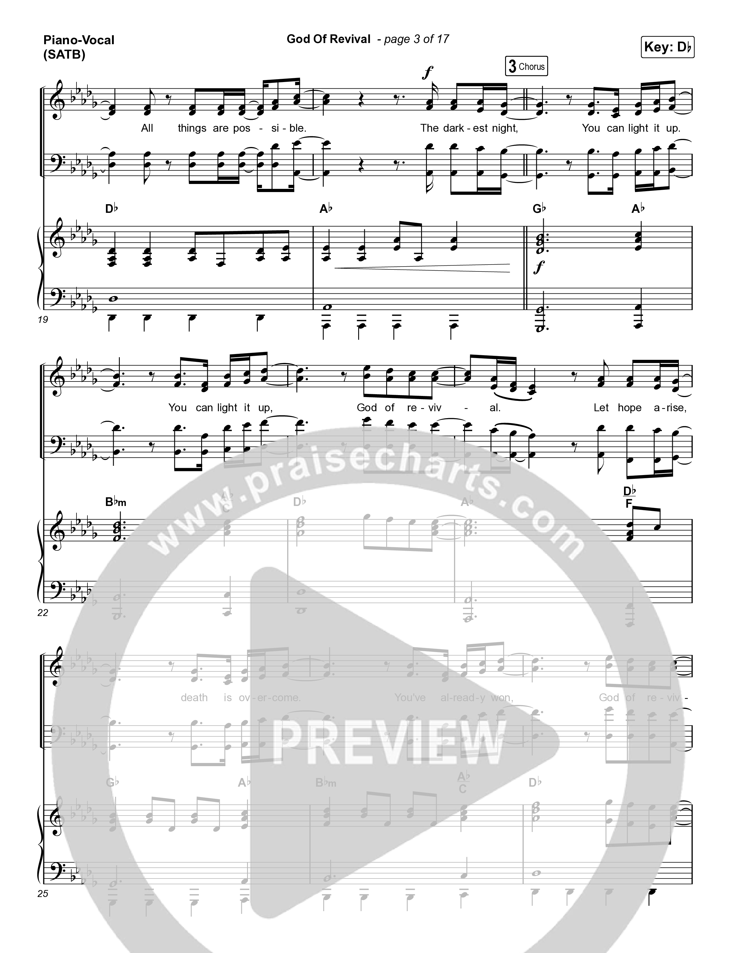 God Of Revival (Choral Anthem SATB) Piano/Vocal Pack (Bethel Music / Arr. Luke Gambill)
