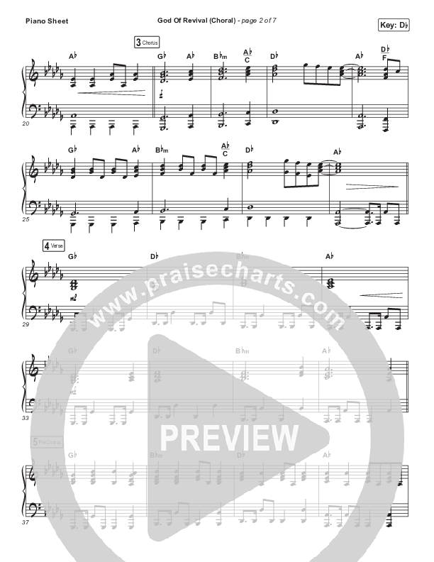 God Of Revival (Choral Anthem SATB) Piano Sheet (Bethel Music / Arr. Luke Gambill)