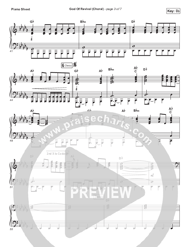 God Of Revival (Choral Anthem SATB) Piano Sheet (Bethel Music / Arr. Luke Gambill)
