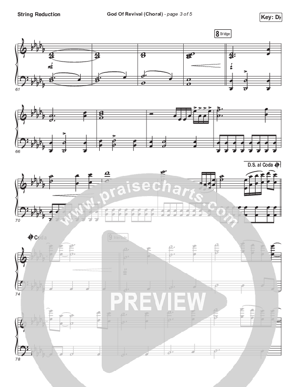 God Of Revival (Choral Anthem SATB) String Pack (Bethel Music / Arr. Luke Gambill)