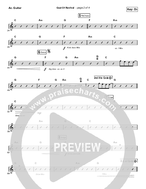 God Of Revival (Choral Anthem SATB) Acoustic Guitar (Bethel Music / Arr. Luke Gambill)