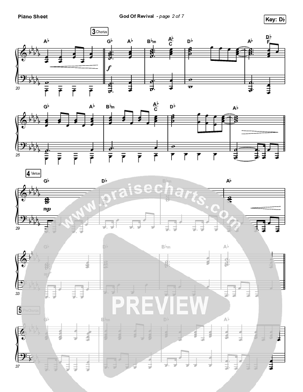 God Of Revival (Choral Anthem SATB) Piano Sheet (Bethel Music / Arr. Luke Gambill)