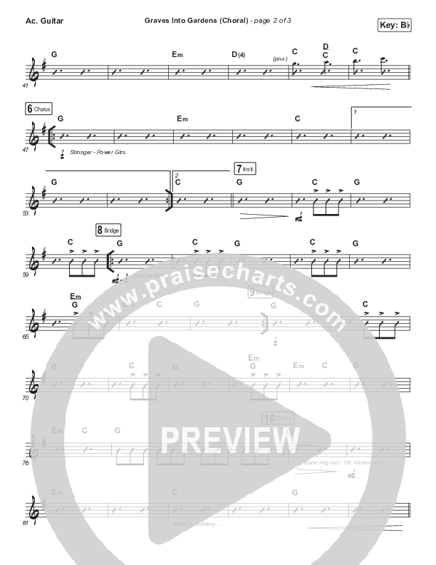 Graves Into Gardens (Choral Anthem SATB) Acoustic Guitar (Elevation Worship / Brandon Lake / Arr. Luke Gambill)