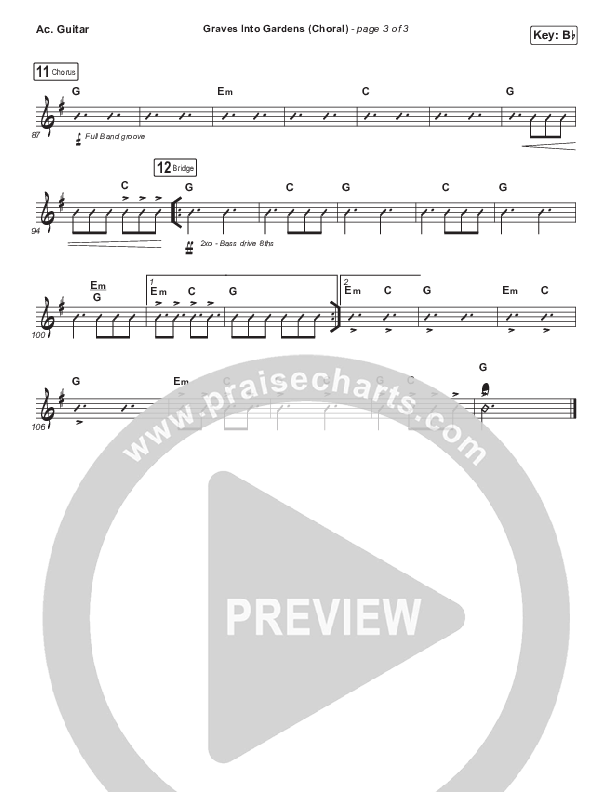 Graves Into Gardens (Choral Anthem SATB) Acoustic Guitar (Elevation Worship / Brandon Lake / Arr. Luke Gambill)