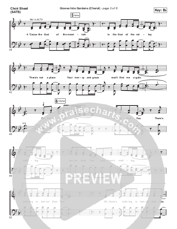 Graves Into Gardens (Choral Anthem SATB) Choir Sheet (SATB) (Elevation Worship / Brandon Lake / Arr. Luke Gambill)