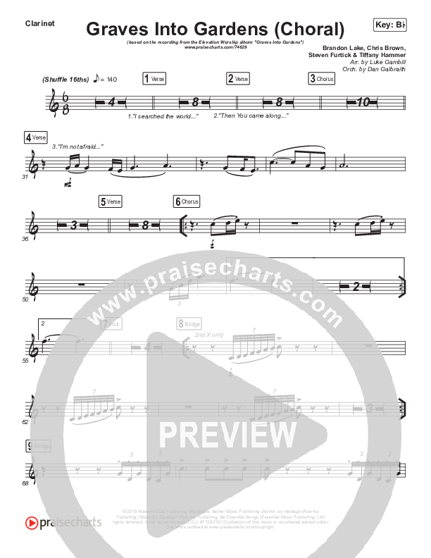 Graves Into Gardens (Choral Anthem SATB) Wind Pack (Elevation Worship / Brandon Lake / Arr. Luke Gambill)