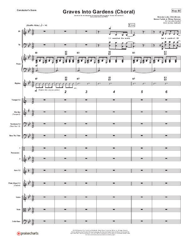 Graves Into Gardens (Choral Anthem SATB) Orchestration (Elevation Worship / Brandon Lake / Arr. Luke Gambill)