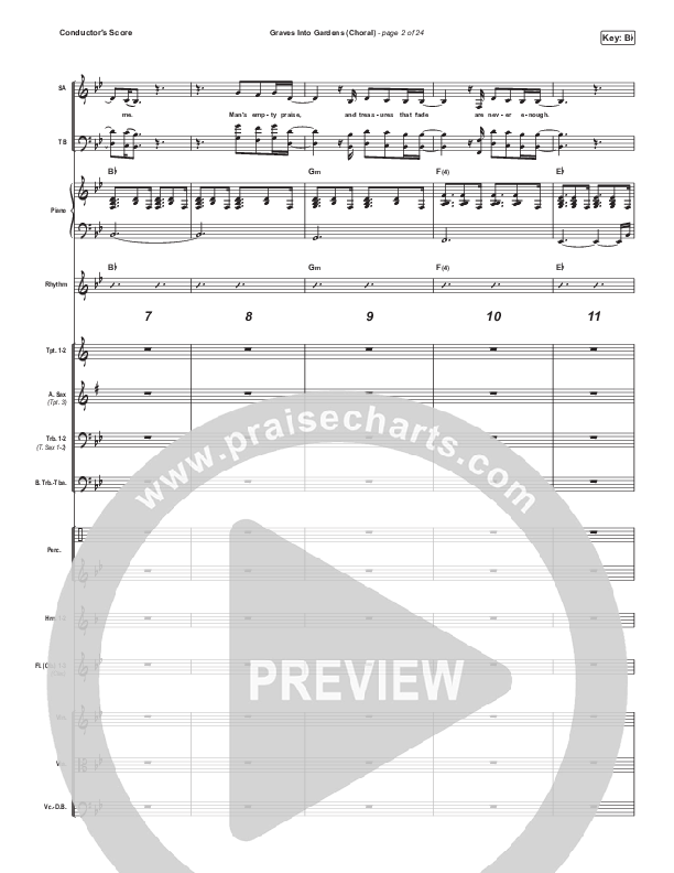 Graves Into Gardens (Choral Anthem SATB) Conductor's Score (Elevation Worship / Brandon Lake / Arr. Luke Gambill)