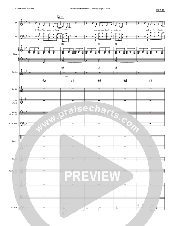Graves Into Gardens (Choral Anthem SATB) Conductor's Score (Elevation Worship / Brandon Lake / Arr. Luke Gambill)
