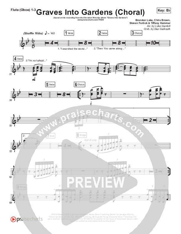 Graves Into Gardens (Choral Anthem SATB) Wind Pack (Elevation Worship / Brandon Lake / Arr. Luke Gambill)