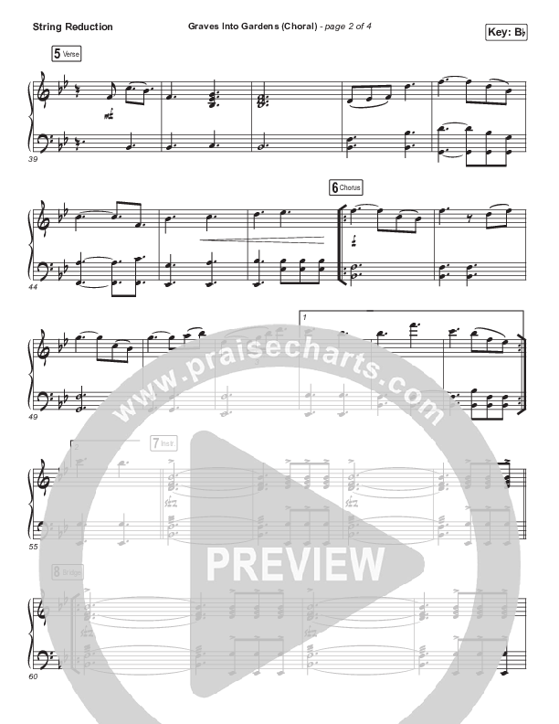 Graves Into Gardens (Choral Anthem SATB) Synth Strings (Elevation Worship / Brandon Lake / Arr. Luke Gambill)