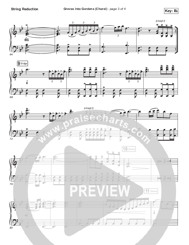 Graves Into Gardens (Choral Anthem SATB) Synth Strings (Elevation Worship / Brandon Lake / Arr. Luke Gambill)