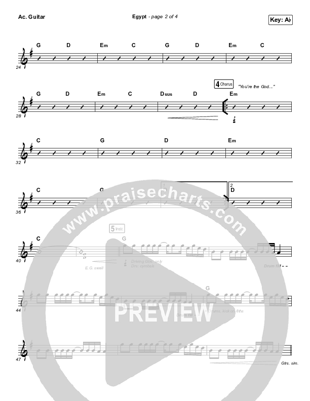 Egypt Acoustic Guitar (Bethel Music / Cory Asbury)