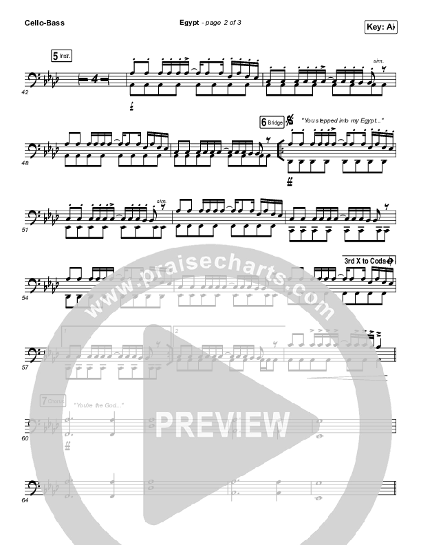 Egypt Cello/Bass (Bethel Music / Cory Asbury)
