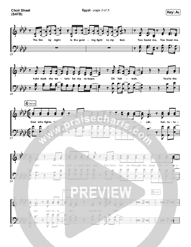 Egypt Choir Sheet (SATB) (Bethel Music / Cory Asbury)